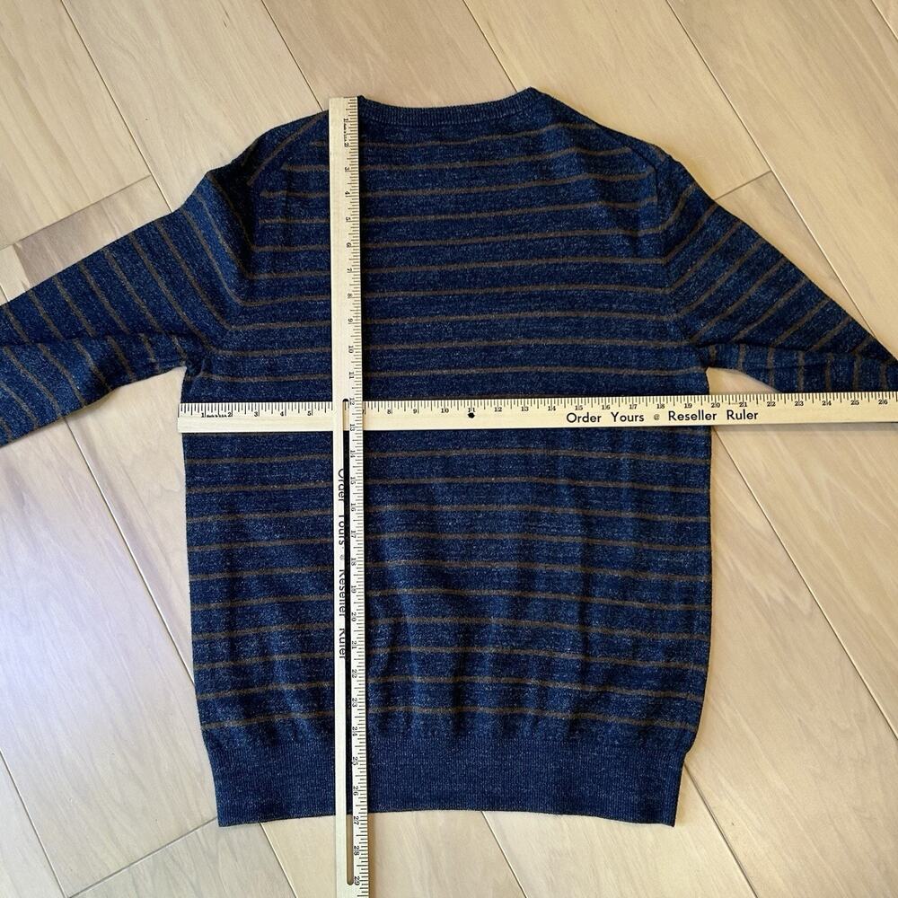 Faherty Cotton Striped Blue Crew Sweater Long Sleeve Men’s Medium - Picture 6 of 6